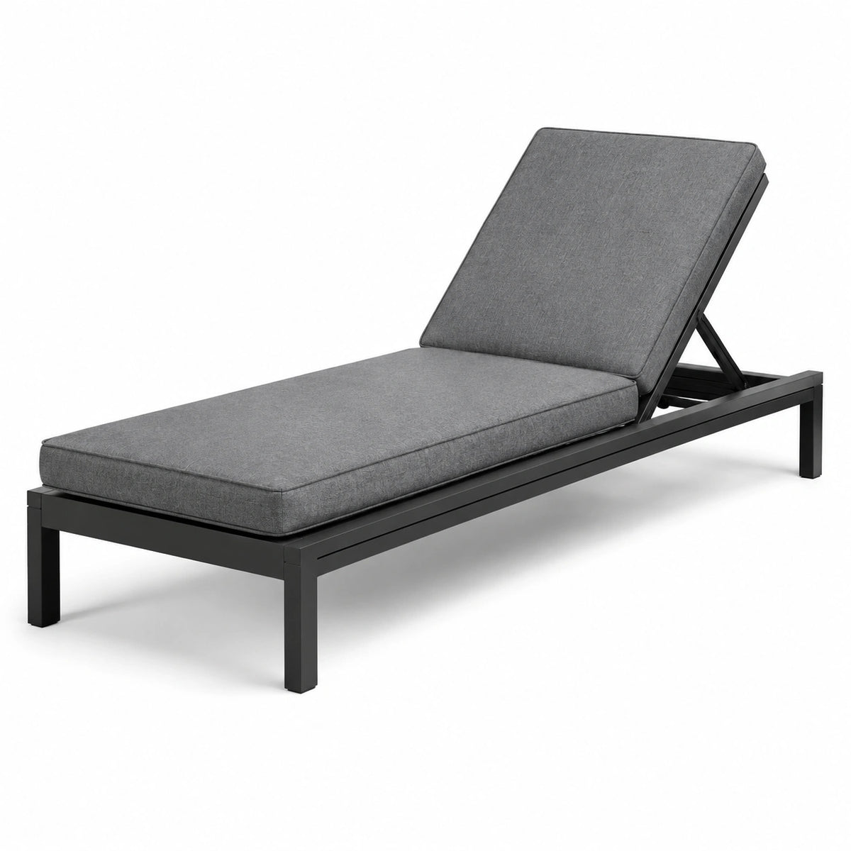 Tumbona de aluminio y poliéster gris