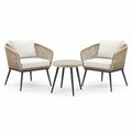 Juego de Muebles de Jardín de Cuerda y Metal con Cojines Beige